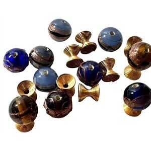 Loose Jewelry Crafting Glass Glitter Beads Lampwork Wedding Cake Brass Spacers